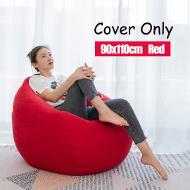 90x110cm Big Bean Bag Chair Covers with Pocket Linen Bean Bag Chair Cover for Adult Home Indoor Bean