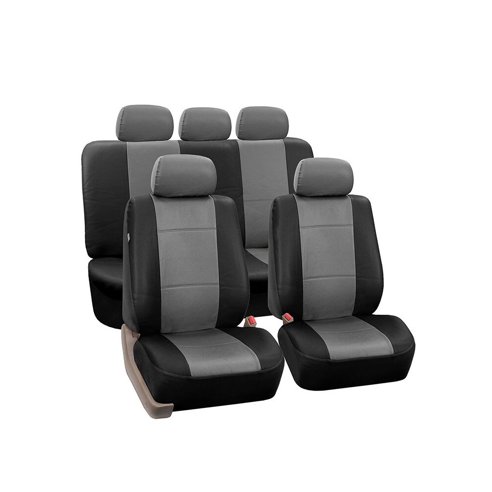 9Pcs/Set PU Leather Car Seat Detachable Covers Front Bucket Full Set Protector