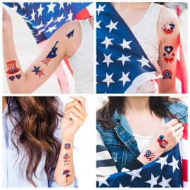 American Flag Tattoo Stickers Back Tie Knot Stockings Independence Day Party Props Waterproof Stickers