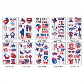 American Flag Tattoo Stickers Back Tie Knot Stockings Independence Day Party Props Waterproof Stickers