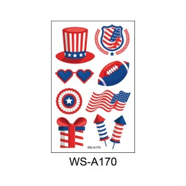 American Flag Tattoo Stickers Back Tie Knot Stockings Independence Day Party Props Waterproof Stickers