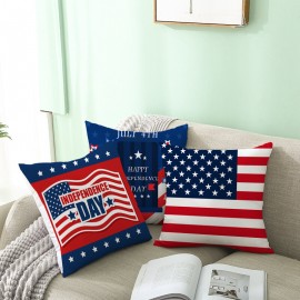 American Independence Day Pillowcase Custom Simple Peach Skin Cushion Cover Sofa Pillowcase Home