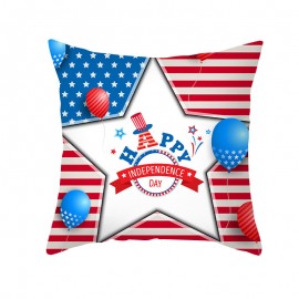 American Independence Day Pillowcase Custom Simple Peach Skin Cushion Cover Sofa Pillowcase Home