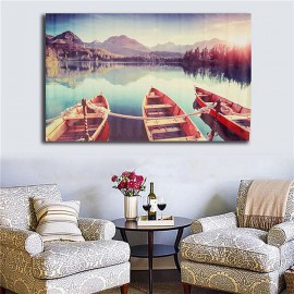 Art Painting Lake Boat Ship Modern Picture Oil Canvas Wall Art Frameless Living Room Bedroom Home Decor