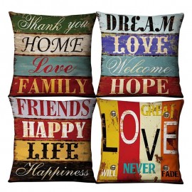 Art Word Linen Explosion Models Pillowcase Simple Pillow Cushion