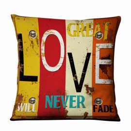 Art Word Linen Explosion Models Pillowcase Simple Pillow Cushion