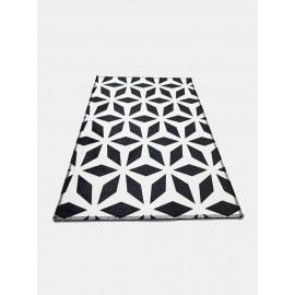 Black And White Geometric Pattern Floor Mats Flannel Water Absorption Antiskid Floor Mat Bath Room Door Mat