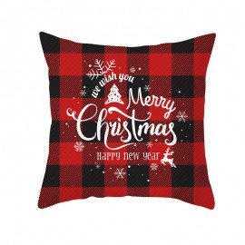 Black and Red British Style Christmas Series Winter Throw Pillow Case Home Sofa Christmas Decor