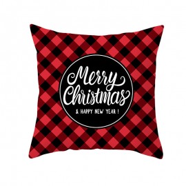 Black and Red British Style Christmas Series Winter Throw Pillow Case Home Sofa Christmas Decor