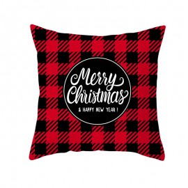 Black and Red British Style Christmas Series Winter Throw Pillow Case Home Sofa Christmas Decor