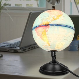 Blue Ocean World Earth Globe Map Teaching Geography Map Rotating Night Light Desktop Decor