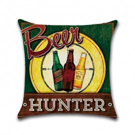 British Wind Retro Beer Bottle Hug Pillowcase Car Cushion Cover Linen