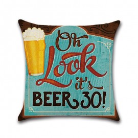 British Wind Retro Beer Bottle Hug Pillowcase Car Cushion Cover Linen