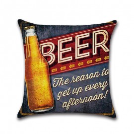 British Wind Retro Beer Bottle Hug Pillowcase Car Cushion Cover Linen