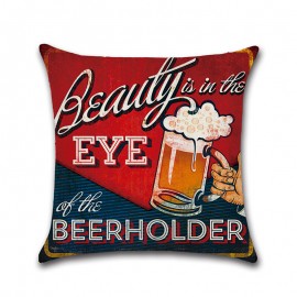 British Wind Retro Beer Bottle Hug Pillowcase Car Cushion Cover Linen