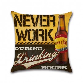 British Wind Retro Beer Bottle Hug Pillowcase Car Cushion Cover Linen