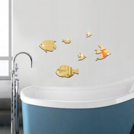 Bubble Fish Wall Sticker Ocean Fish Mirror Sticker Self Adhesive Acrylic Mirror Wall Sticker Suitable for Children’s Room Kindergarten