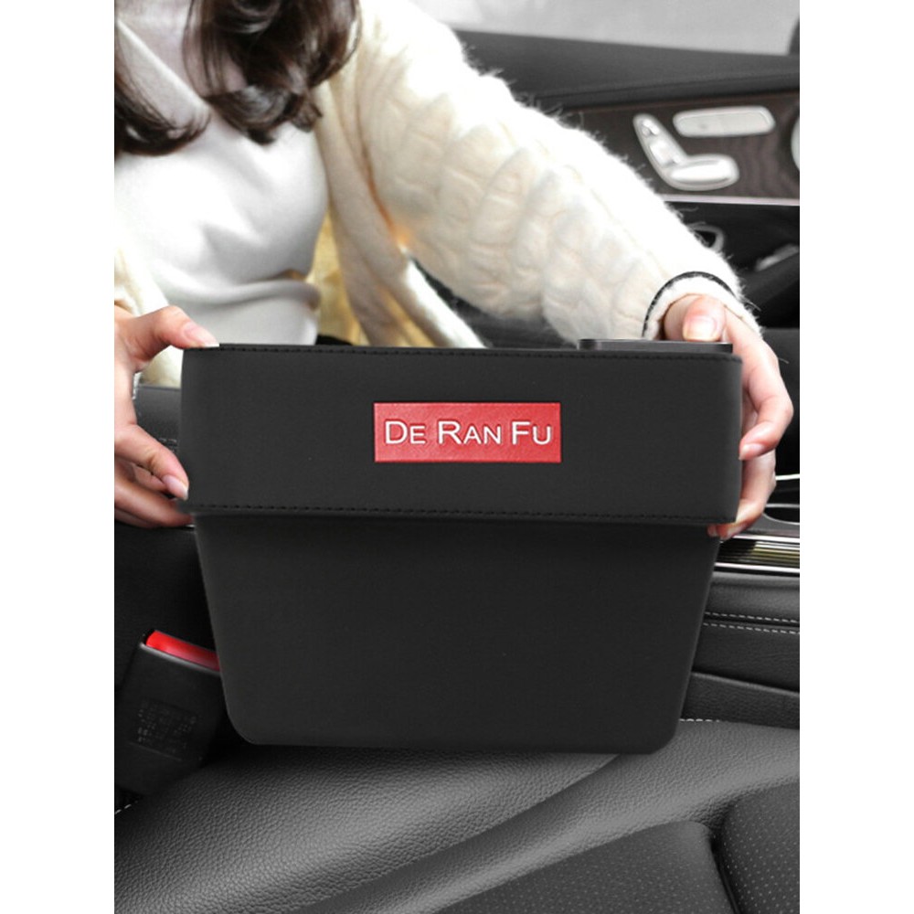 Car Seat Gap Storage Box Multi-function Leather Car box trash Water Cup Holder