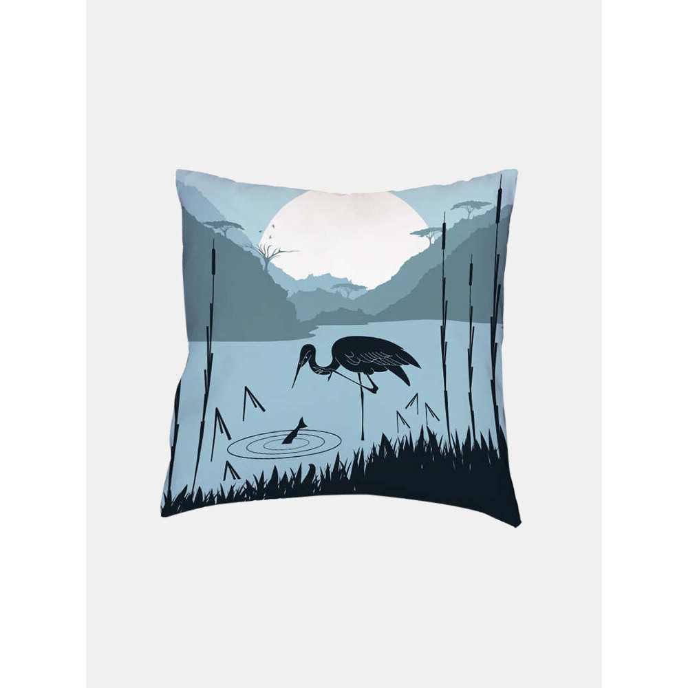 Cartoon Animal Scenery Pattern Linen Cushion Cover Home Sofa Art Decor Throw Pillowcase