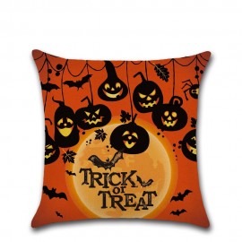 Cartoon Halloween Festival Pumpkin Pattern Linen Cushion Cover Home Sofa Office Soft Pillowcases