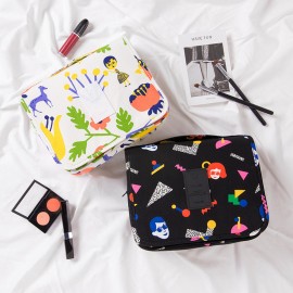 Cartoon Pattern Business Travel Hook Wash Bag Portable Large Capacity Cosmetics Storage Bag