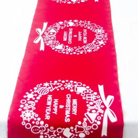 Christmas Linen Tablecloth Christmas Flag Home Party Decorative Elk Tapestry Red Table Runners Cover