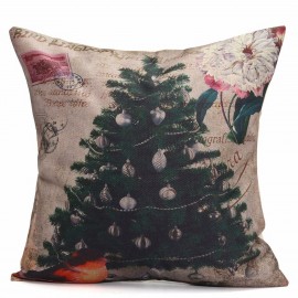 Christmas Tree Snowmen Gift Fashion Cotton Linen Pillow Case Santa Claus Home Decor