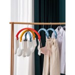 Clothes Rack Creative Rainbow Rotating Racks Multifunctional Three-layer Bed Sheet Drying Rack Clothes Hanger With Pants Clip