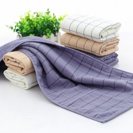 Cotton Thick Luxury Solid Plaid Cotton Towel Hotel Couple Face Towel Solid SPA Bathroom Towel