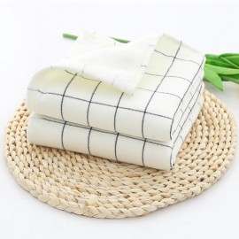 Cotton Thick Luxury Solid Plaid Cotton Towel Hotel Couple Face Towel Solid SPA Bathroom Towel