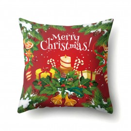 Creative Classical Merry Christmas Printed Throw Pillow Case Home Sofa Cushion Cover Christmas Gift