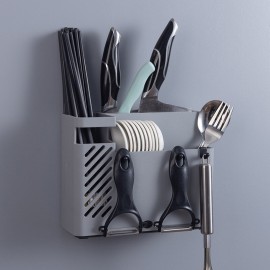 Creative Multifunction Kitchen Storage Organization Drain Chopstick Cage Wall Mounted Spoon Fork Racks Holder