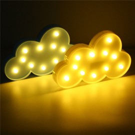 Cute Cloud LED Night Light Wall Battery Lamp Baby Kids Bedroom Home Decor