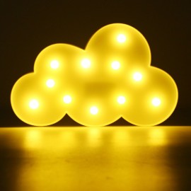 Cute Cloud LED Night Light Wall Battery Lamp Baby Kids Bedroom Home Decor