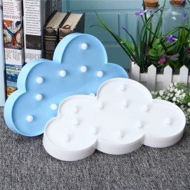 Cute Cloud LED Night Light Wall Battery Lamp Baby Kids Bedroom Home Decor