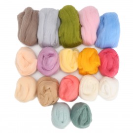 DIY Wool Woodland Needle Felting Spinning 17 Colors Kit For DIY Art Handwork Doll