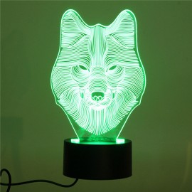 DecBest 3D Wolf Night Light 7 Color Change LED Desk Table Lamp Toy Gift Bedroom Home Decor