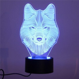 DecBest 3D Wolf Night Light 7 Color Change LED Desk Table Lamp Toy Gift Bedroom Home Decor