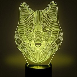 DecBest 3D Wolf Night Light 7 Color Change LED Desk Table Lamp Toy Gift Bedroom Home Decor