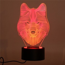 DecBest 3D Wolf Night Light 7 Color Change LED Desk Table Lamp Toy Gift Bedroom Home Decor