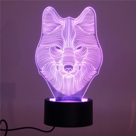 DecBest 3D Wolf Night Light 7 Color Change LED Desk Table Lamp Toy Gift Bedroom Home Decor