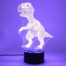 Dinosaur 3D LED illusion Night Light 7 Change Color Touch Switch Table Desk Lamp