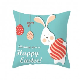 Easter Pillowcase Rabbit Egg Print Cushion Cover