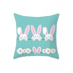 Easter Pillowcase Rabbit Egg Print Cushion Cover