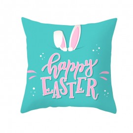 Easter Pillowcase Rabbit Egg Print Cushion Cover