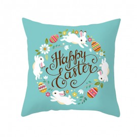 Easter Pillowcase Rabbit Egg Print Cushion Cover