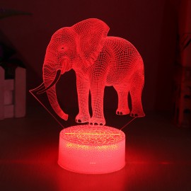 Elephant Model Remote Control Touch Switch 3D Acrylic LED Lamp 7/16 Colors Colorful Light Gift