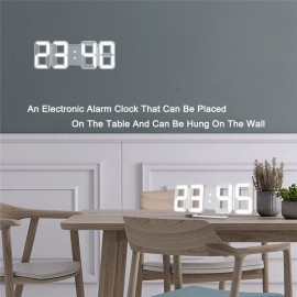 FanJu FJ3208 LED Digital 3D 8-Shape Clock Creative Table Alarm Clock  Wall Clock Time Temperature Display