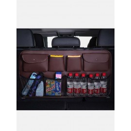 Faux Leather Car Rear Seat Back Storage Bag Multi-use Car Trunk Organizer Auto Stowing Tidying Auto Interior Accessories