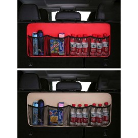 Faux Leather Car Rear Seat Back Storage Bag Multi-use Car Trunk Organizer Auto Stowing Tidying Auto Interior Accessories